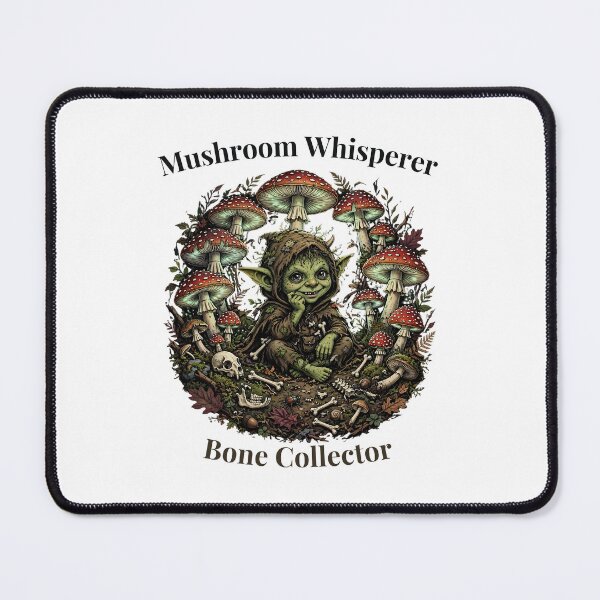Item preview, Mushroom Whisperer Bone Collector Goblin Goblincore Fantasy Art Halloween designed and sold by Neurospicy Trolls.