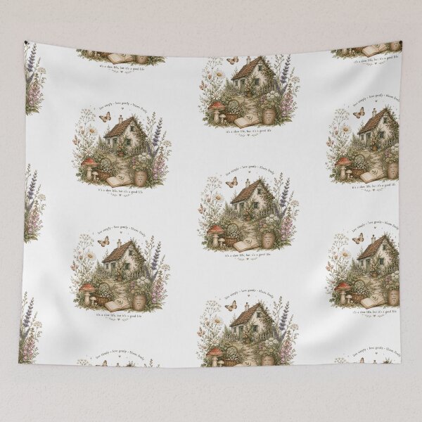 Item preview, Cozy Cottagecore Garden Illustration designed and sold by LunaVales.