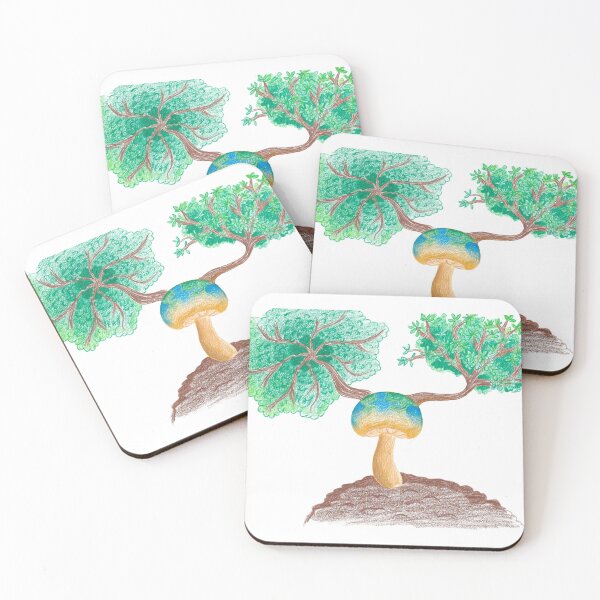 Item preview, Mushroom Earth Tree Nature Pencil Drawing designed and sold by BOKEbyTC.