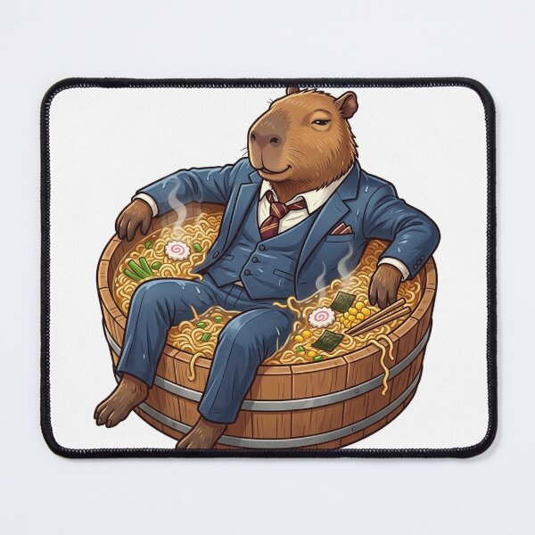 Item preview, Business Capybara in Ramen Hot Tub designed and sold by YNAMREG.