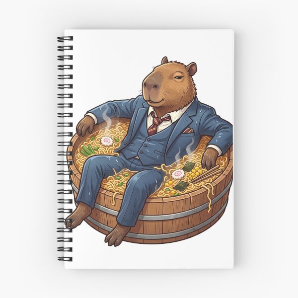 Item preview, Business Capybara in Ramen Hot Tub designed and sold by YNAMREG.