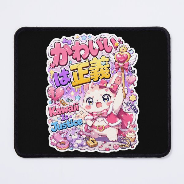 Item preview, Kawaii Is Justice Japanese Cute Bunny Art (かわいいは正義) - Magical Pink Mascot Design designed and sold by Japan-kanji-ya.