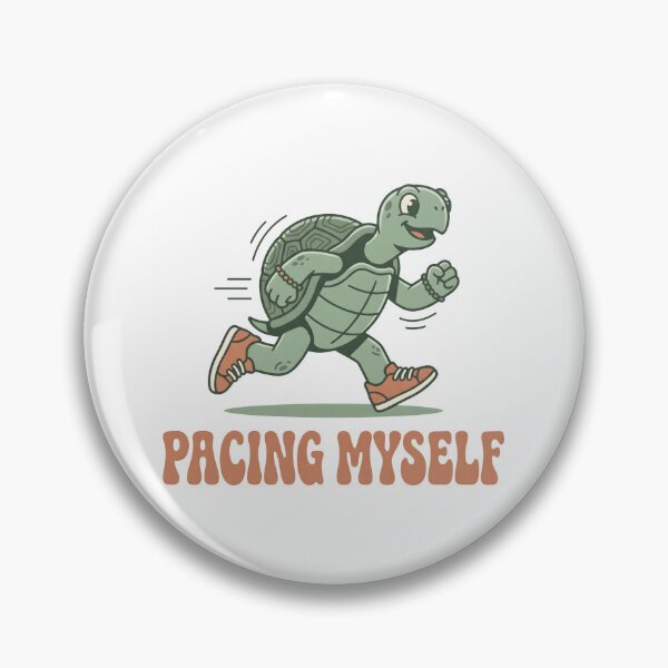 Item preview, Pacing Myself – Funny Running Turtle Retro Design designed and sold by MyHappyArtShop.
