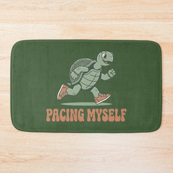 Item preview, Pacing Myself – Funny Running Turtle Retro Design designed and sold by MyHappyArtShop.