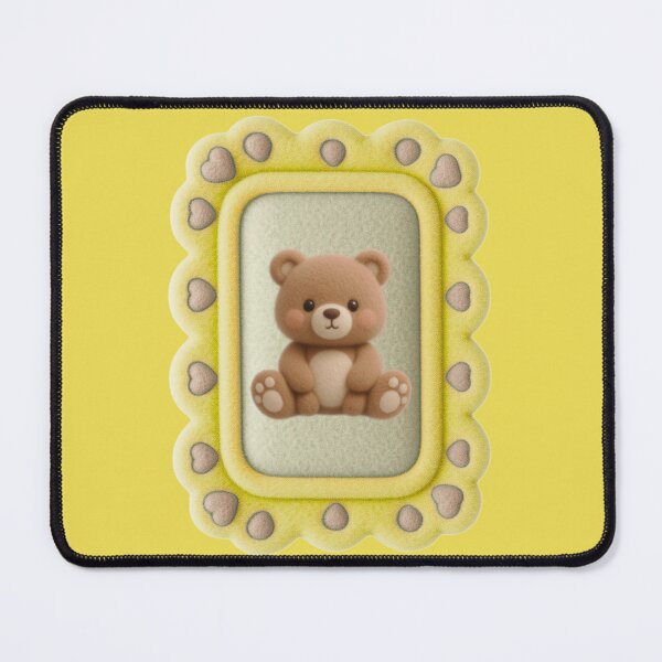 Item preview, Soft Plush Look Cute Teddy Bear in Yellow Frame designed and sold by TeeGeeTees.