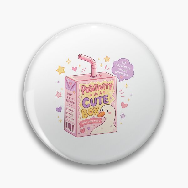 Item preview, Positivity in a Cute Box | Kawaii Goose Juice Carton | Cute Pastel Duck Sticker | Happy Vibes Cartoon Illustration designed and sold by MMK1SHOP.
