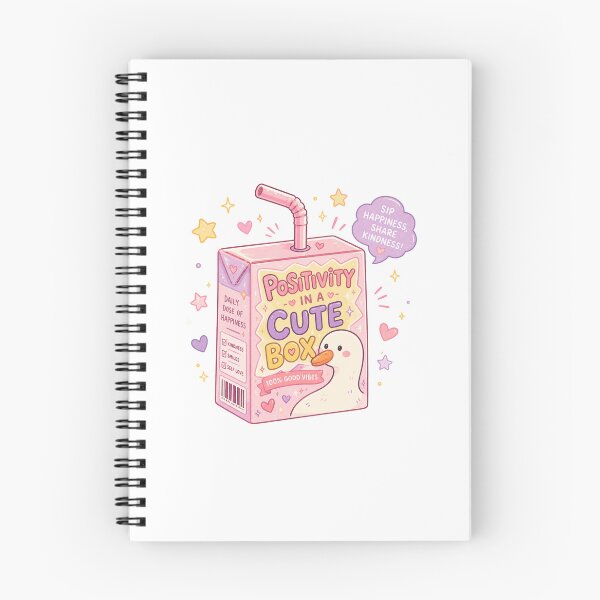 Item preview, Positivity in a Cute Box | Kawaii Goose Juice Carton | Cute Pastel Duck Sticker | Happy Vibes Cartoon Illustration designed and sold by MMK1SHOP.