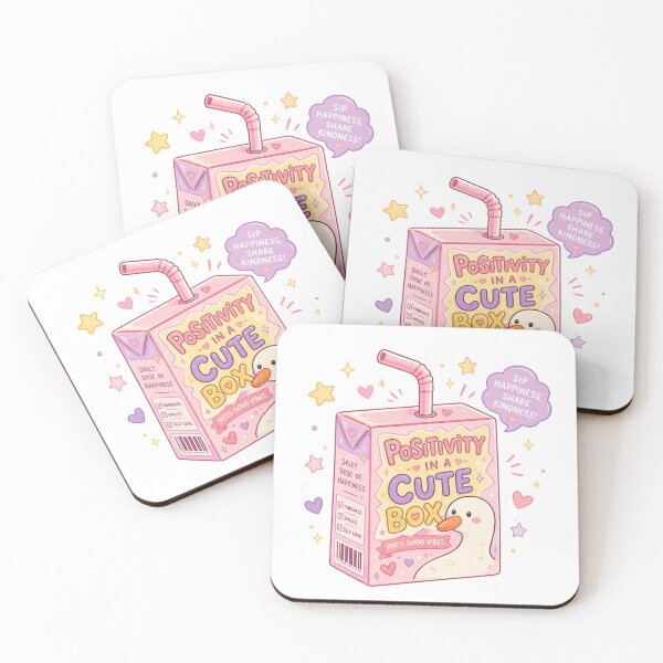 Item preview, Positivity in a Cute Box | Kawaii Goose Juice Carton | Cute Pastel Duck Sticker | Happy Vibes Cartoon Illustration designed and sold by MMK1SHOP.