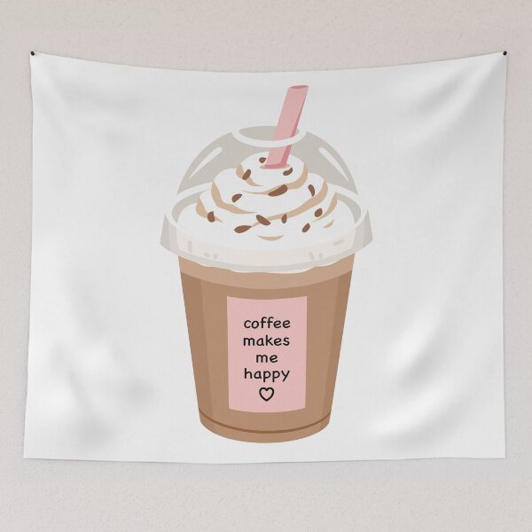 Item preview, Iced Frappuccino Whipped Cream Happy Coffee Quote designed and sold by Anne97s.