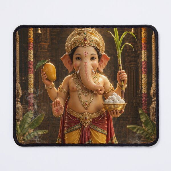 Item preview, The 32 forms of Ganapati Series-Bala Ganapati – The Divine Child of Wisdom | Sacred Temple Portrait designed and sold by Homyar.