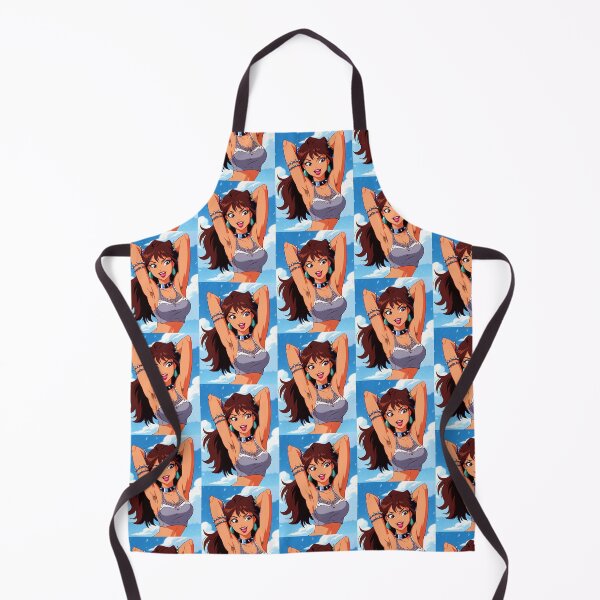 Item preview, cute hand drawn manga art anime style pinup girl with abs gym hairy armpits animation designed and sold by Vintage Designs +.