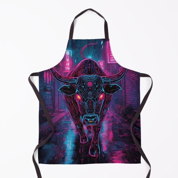 Artikelvorschau, Cyberpunk Neon Bull Circuit Synthwave Art entworfen und verkauft von Justyna93.