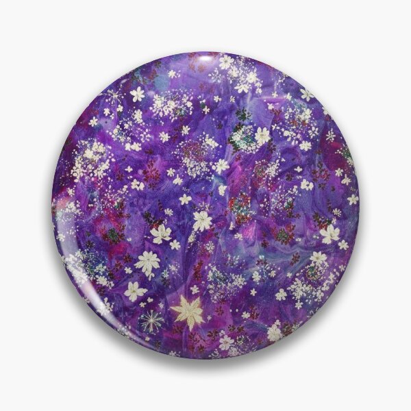 Item preview,  Amethyst Galaxy Glitter Floral Pattern designed and sold by WitchyBotanicaArt.