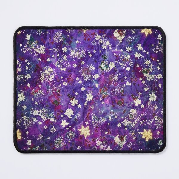 Item preview,  Amethyst Galaxy Glitter Floral Pattern designed and sold by WitchyBotanicaArt.