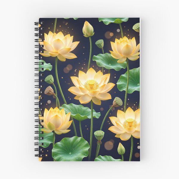 Item preview, Divine Kamal — Golden Lotus Glow Seamless Pattern designed and sold by krazzyremo.
