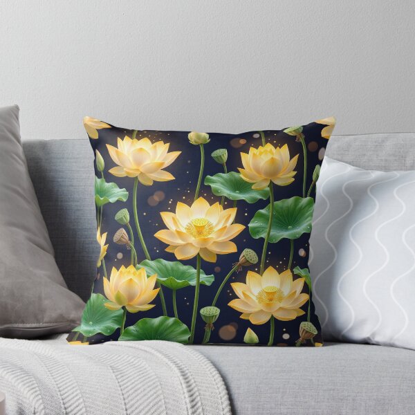 Item preview, Divine Kamal — Golden Lotus Glow Seamless Pattern designed and sold by krazzyremo.