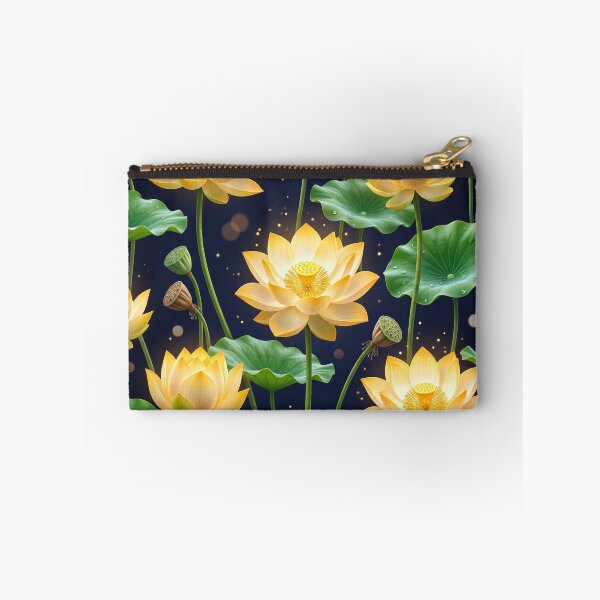 Item preview, Divine Kamal — Golden Lotus Glow Seamless Pattern designed and sold by krazzyremo.