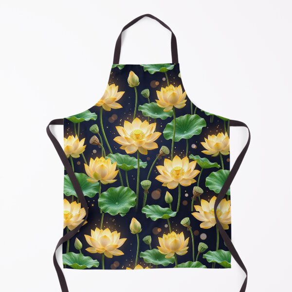 Item preview, Divine Kamal — Golden Lotus Glow Seamless Pattern designed and sold by krazzyremo.