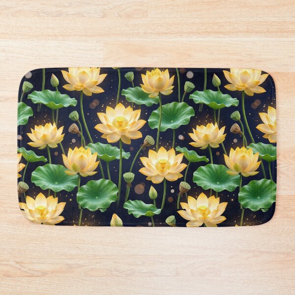 Item preview, Divine Kamal — Golden Lotus Glow Seamless Pattern designed and sold by krazzyremo.