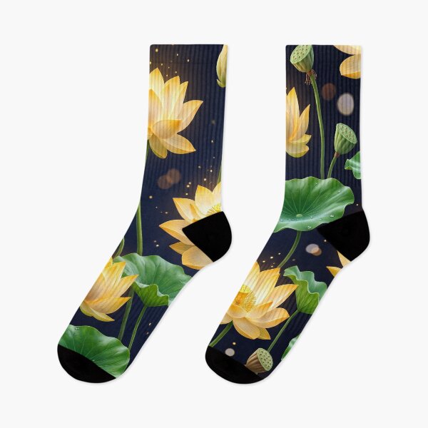 Item preview, Divine Kamal — Golden Lotus Glow Seamless Pattern designed and sold by krazzyremo.