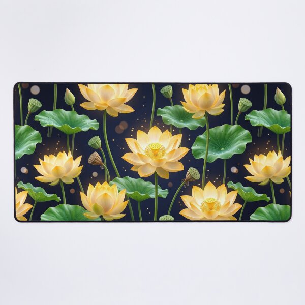 Item preview, Divine Kamal — Golden Lotus Glow Seamless Pattern designed and sold by krazzyremo.