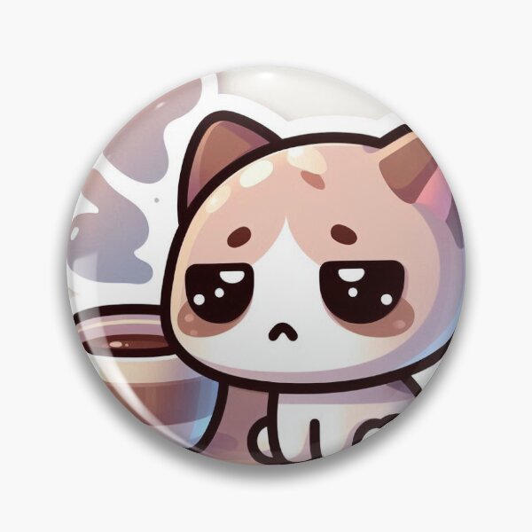 Item preview, Kawaii Tired Cat Sticker | Cute Funny Meme designed and sold by PastelPawsArt.