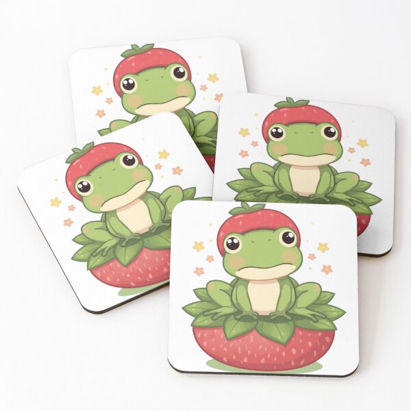 Item preview, Cute Strawberry Frog Kawaii Sticker | Adorable Spring Frog Gift designed and sold by Stylestickers55.