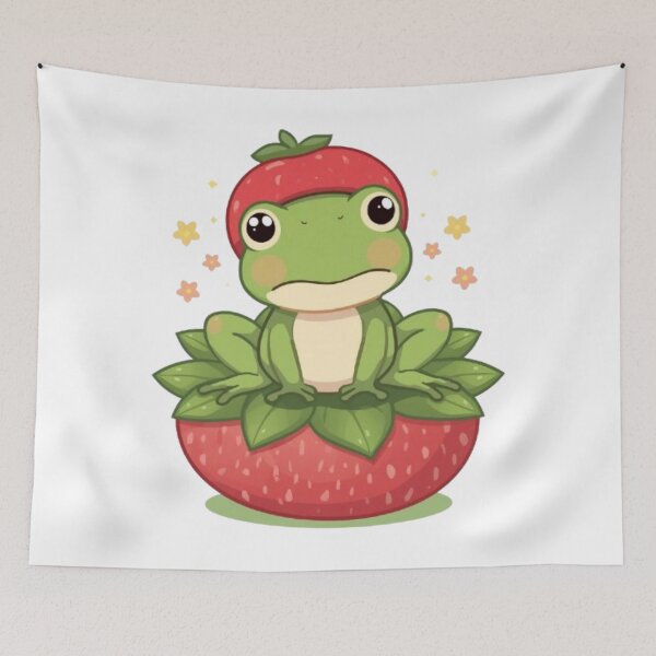 Item preview, Cute Strawberry Frog Kawaii Sticker | Adorable Spring Frog Gift designed and sold by Stylestickers55.
