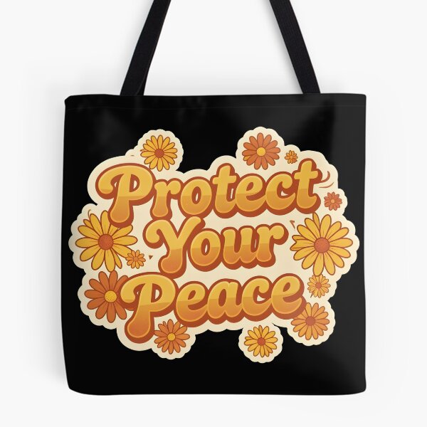 Item preview, Retro Protect Your Peace Groovy Daisy Flowers designed and sold by KCasual.