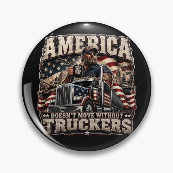 Item preview, America Doesn't Move Without Truckers Patriotic Truck Driver USA Design designed and sold by thoughtswear.