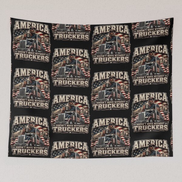 Item preview, America Doesn't Move Without Truckers Patriotic Truck Driver USA Design designed and sold by thoughtswear.