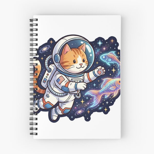 Item preview, Cat Astronaut Catching Space Fish designed and sold by YNAMREG.