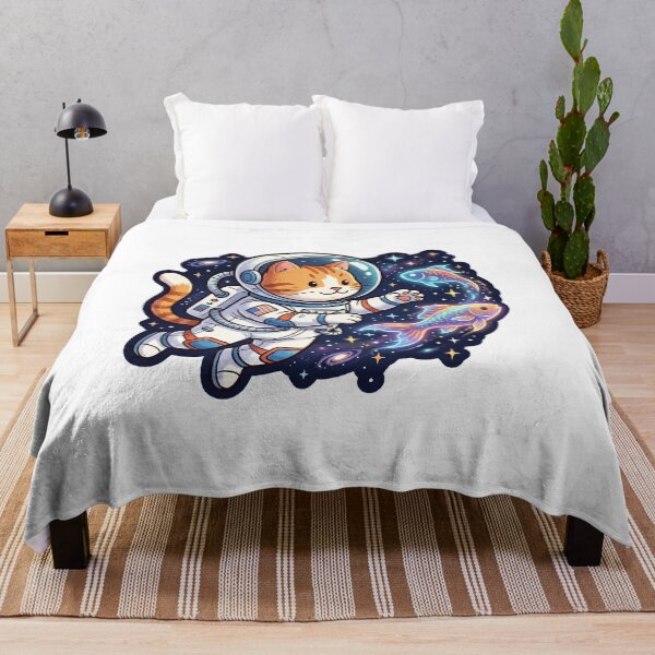 Item preview, Cat Astronaut Catching Space Fish designed and sold by YNAMREG.