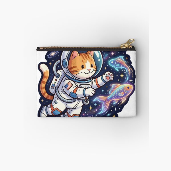 Item preview, Cat Astronaut Catching Space Fish designed and sold by YNAMREG.