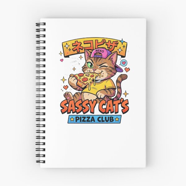 Item preview, Sassy Cat's Pizza Club Retro Anime Graphic designed and sold by CatstheticShop1.