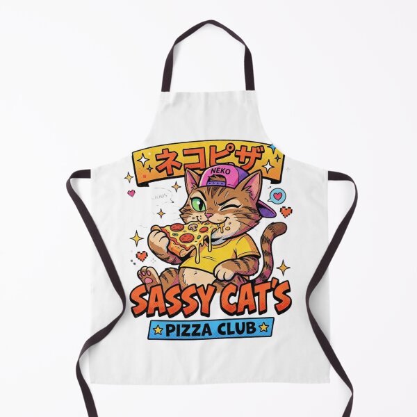 Item preview, Sassy Cat's Pizza Club Retro Anime Graphic designed and sold by CatstheticShop1.
