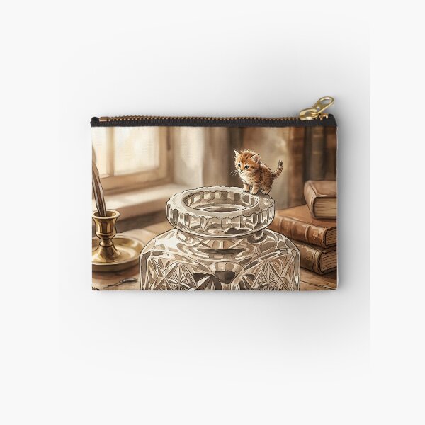 Item preview, Tiny Kitten on a Giant Crystal Inkwell Palace Miniature Illustration designed and sold by DuckOddity.