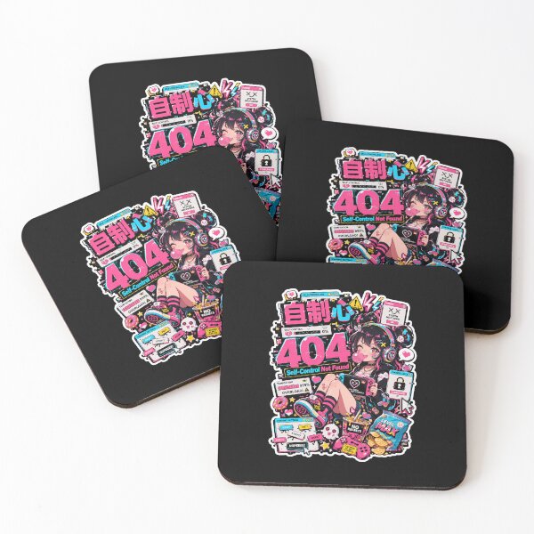 Item preview, Self-Control Not Found Kawaii Gamer Girl Art (自制心404) - Cyber Pop Error Meme designed and sold by Japan-kanji-ya.