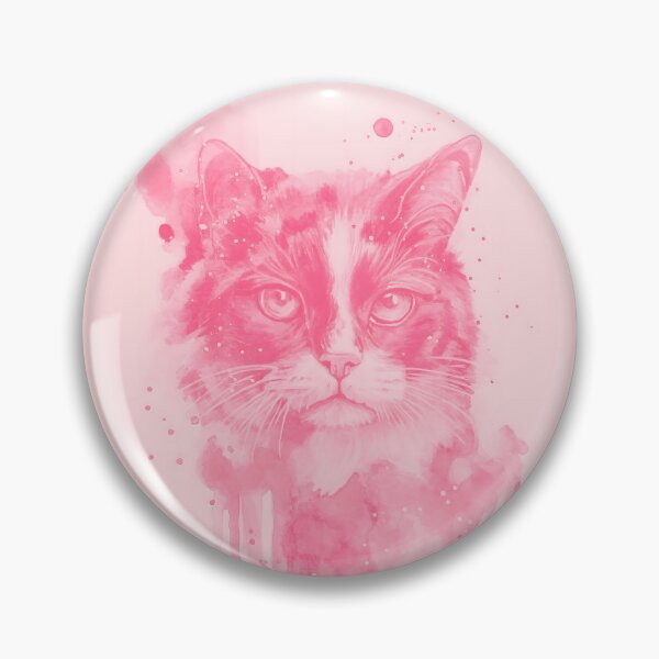 Item preview, Watercolour Cat Art — Pink Cat Painting, Cat Lover Gift designed and sold by calamarisky.