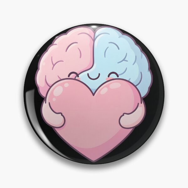 Item preview, Cute Kawaii Brain Hugging Heart Mental Health Balance designed and sold by KCasual.