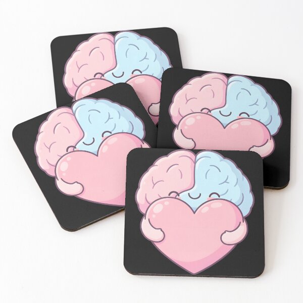 Item preview, Cute Kawaii Brain Hugging Heart Mental Health Balance designed and sold by KCasual.