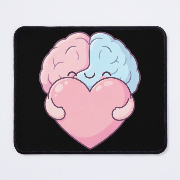 Item preview, Cute Kawaii Brain Hugging Heart Mental Health Balance designed and sold by KCasual.