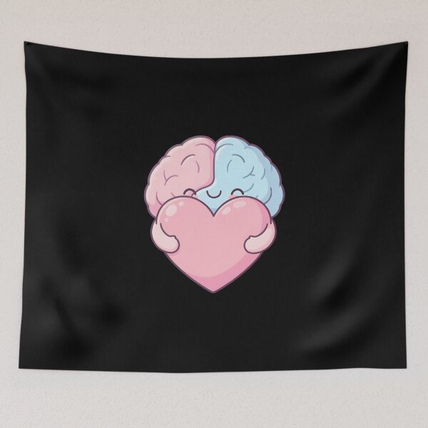 Item preview, Cute Kawaii Brain Hugging Heart Mental Health Balance designed and sold by KCasual.