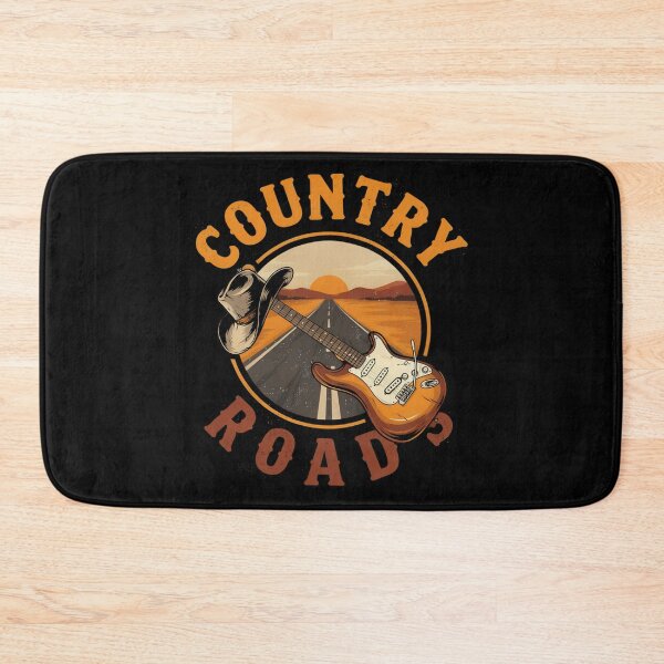 Item preview, Country Roads – Guitar Cowboy Hat Road Trip Design designed and sold by Midnight Veil Designs.