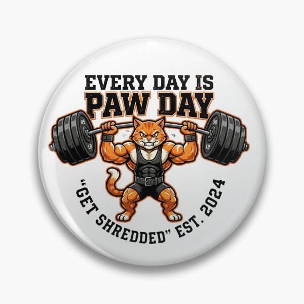 Item preview, Every Day Is Paw Day – Buff Ginger Cat Gym Logo designed and sold by CatstheticShop1.