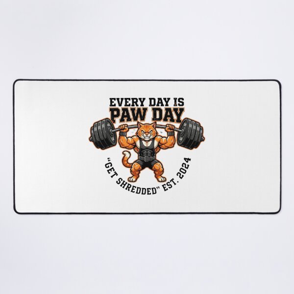 Item preview, Every Day Is Paw Day – Buff Ginger Cat Gym Logo designed and sold by CatstheticShop1.