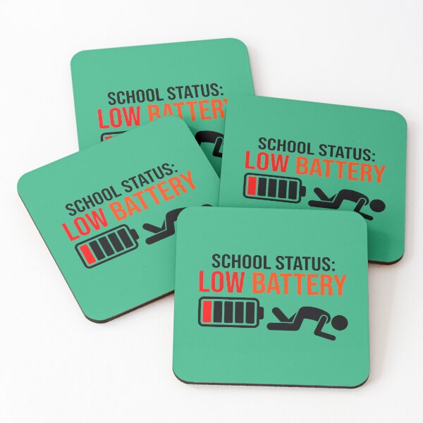 Item preview, School Status Low Battery Funny Typography designed and sold by MyHappyArtShop.