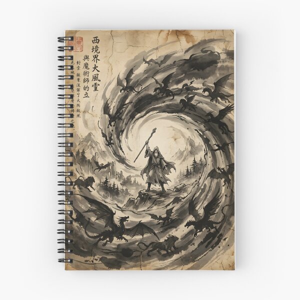 Item preview, The Wizard’s Stand in the Eye of the Storm Sumi-e Ink Wash designed and sold by DuckOddity.