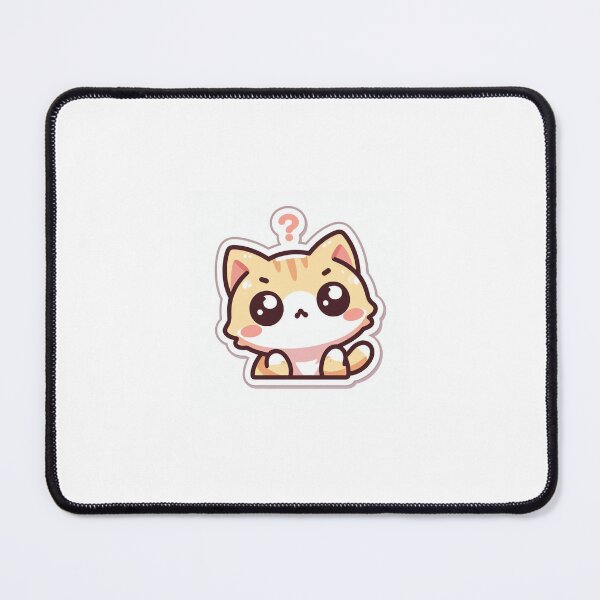Item preview, Kawaii Confused Cat Sticker | Cute Funny Meme designed and sold by PastelPawsArt.