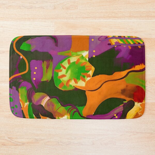 Item preview, Secondary Colors:  Green Purple Orange Abstract Art designed and sold by Vicky Brago-Mitchell®.